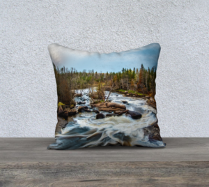 Fall River Rapids – 18 × 18-inch Pillow Cover