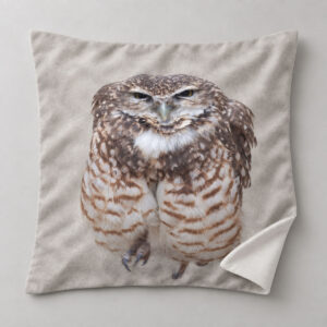 Burrowing Owl – 18 × 18-inch Pillow Cover