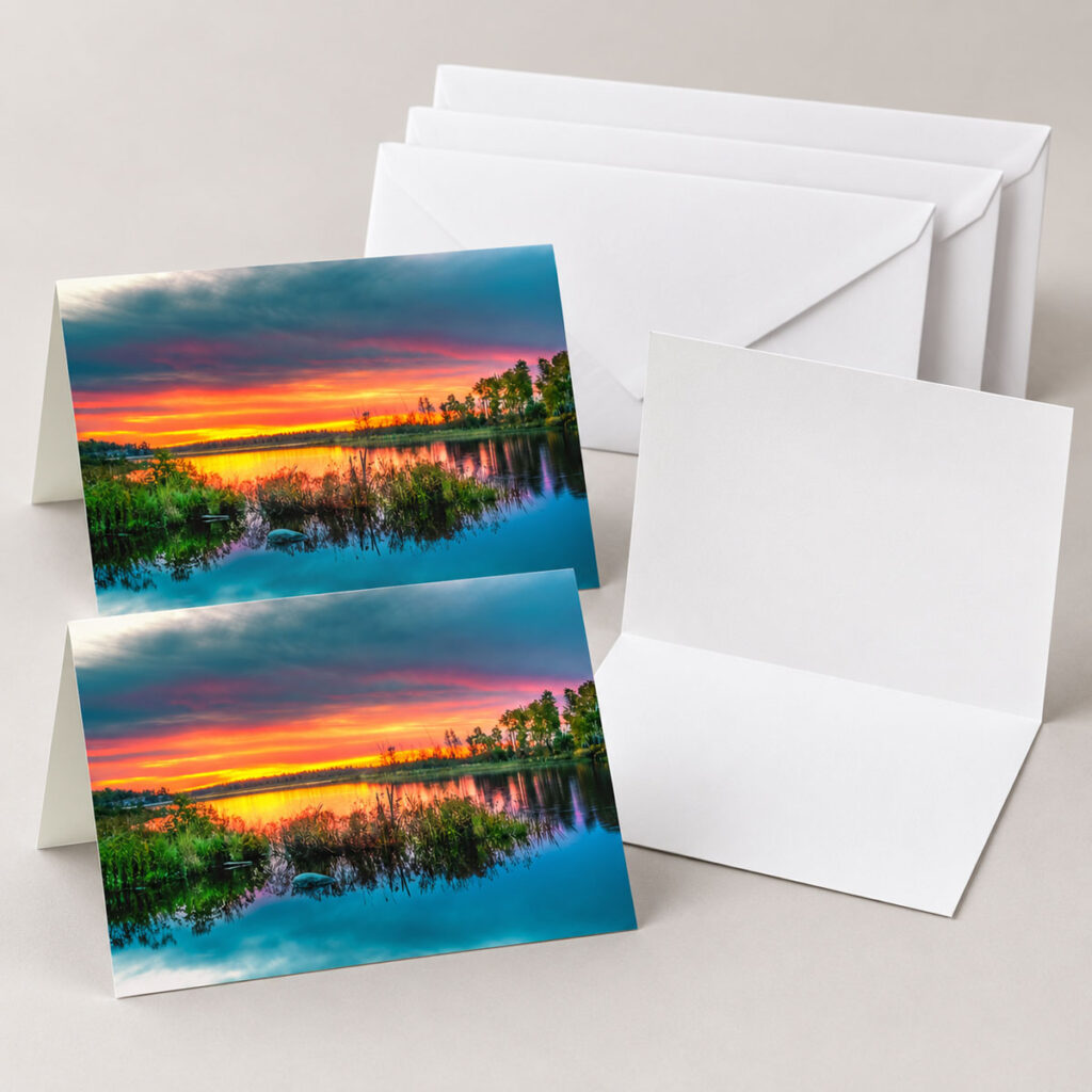 White Lake Sunset – Greeting Cards (Set of 3)