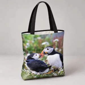 Kissing Puffins – Canvas Tote Bag