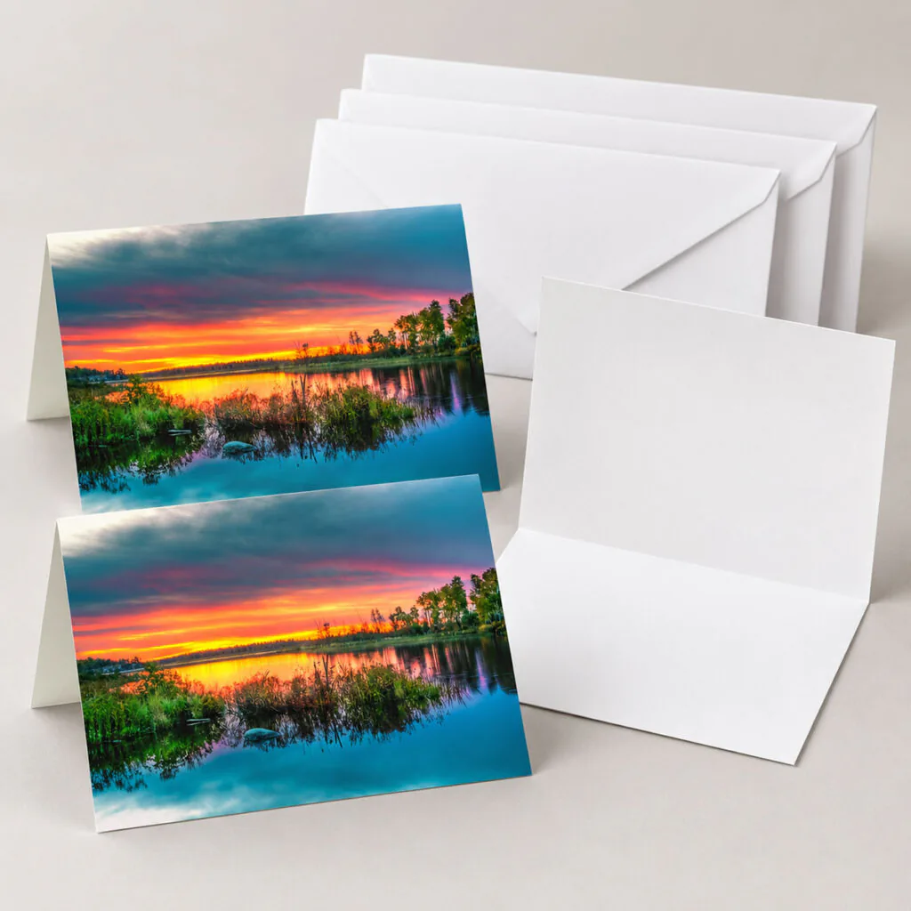 White Lake Sunset – Greeting Cards (Set of 3)