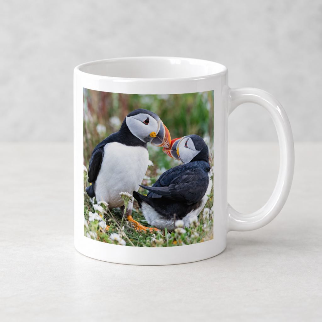 Kissing Puffins – Photo Mug